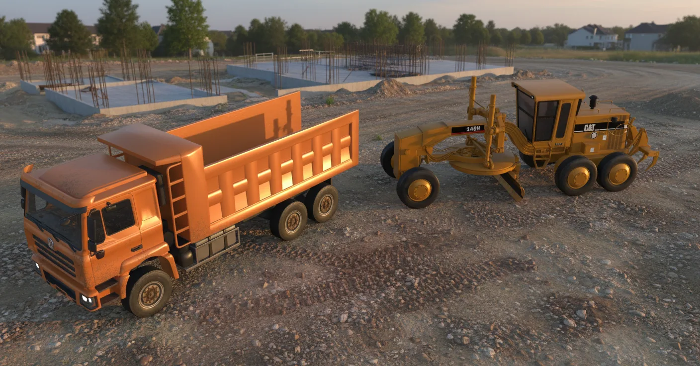 AI 3D rendering construction site safety