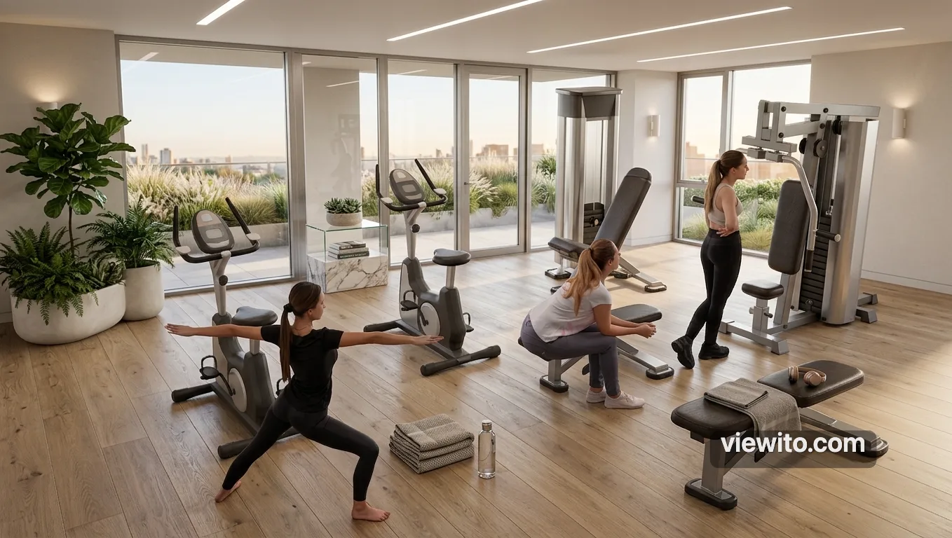 Photorealistic AI rendering of gym